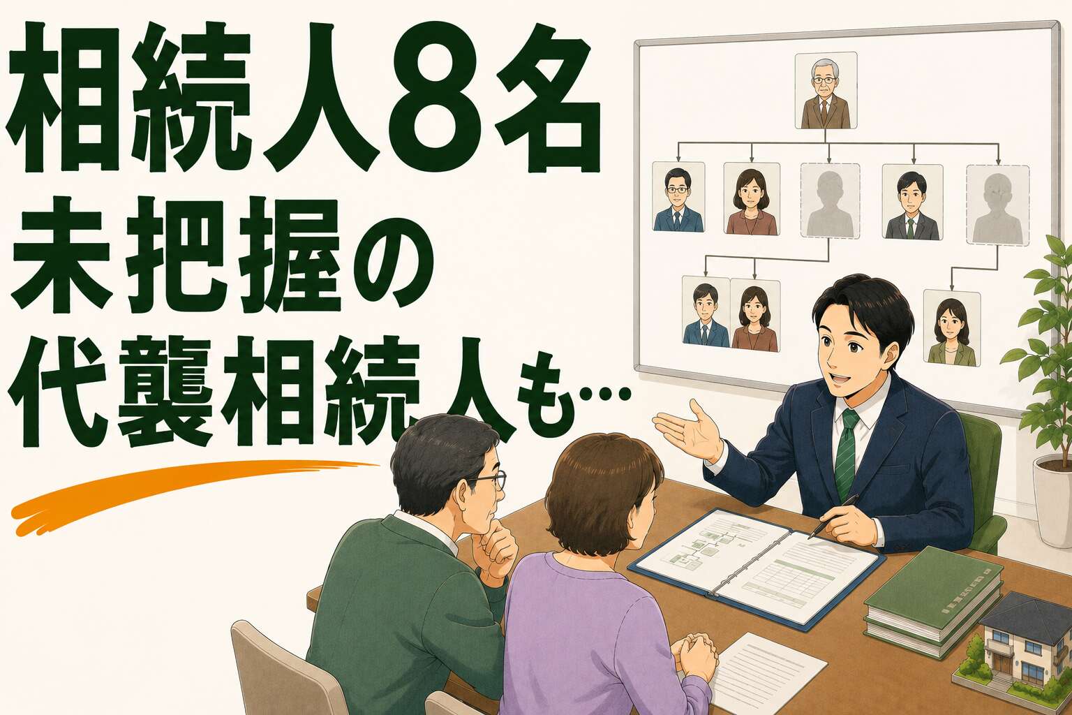 相続人8名、未把握の代襲相続人も。税務リスクも考慮した遺産分割協議書を作成した事例