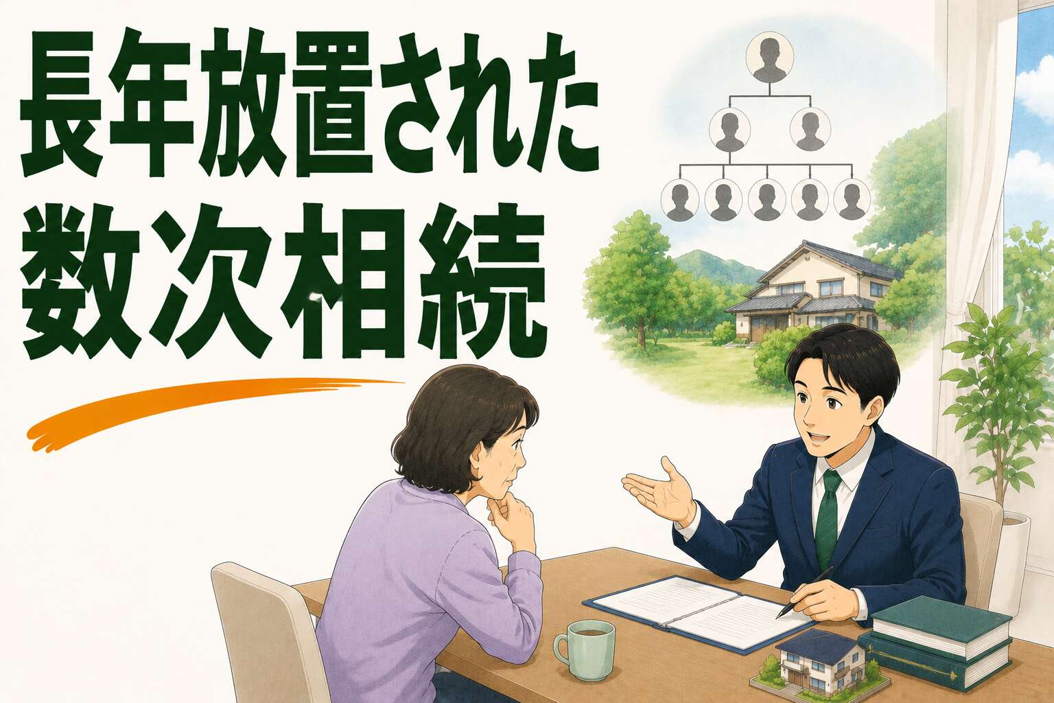 10年以上放置された数次相続。遠方の相続人5名と協議を経て、不動産の単独相続が成立した事例