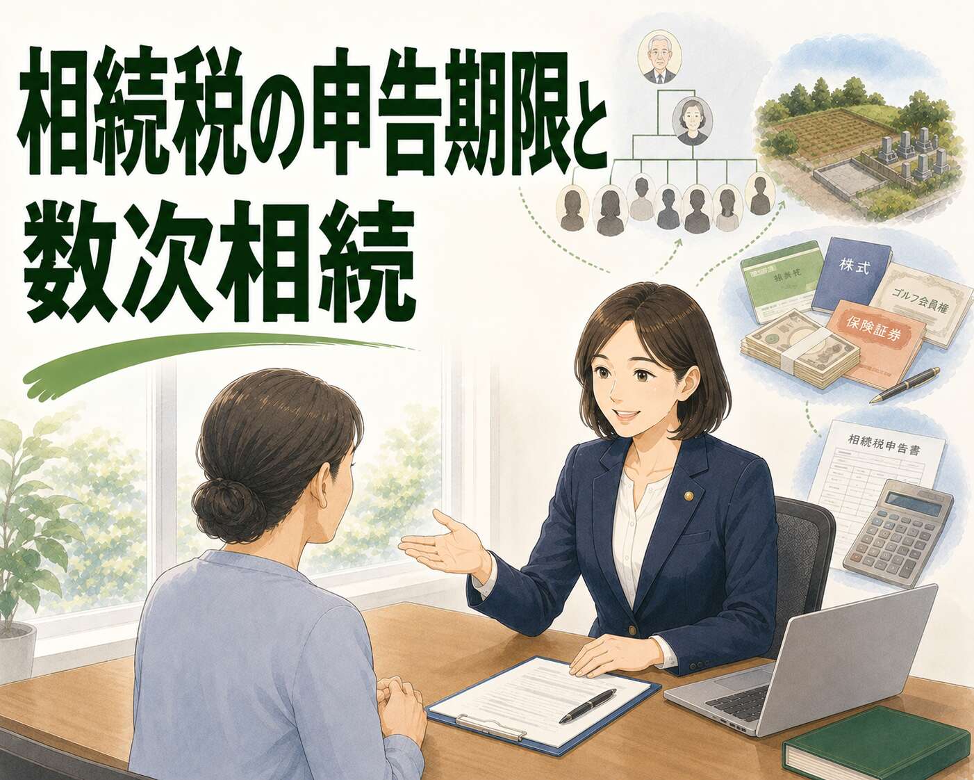 相続税の申告期限切れと祖父の代からの数次相続。面識のない多数の相続人との遺産分割事例