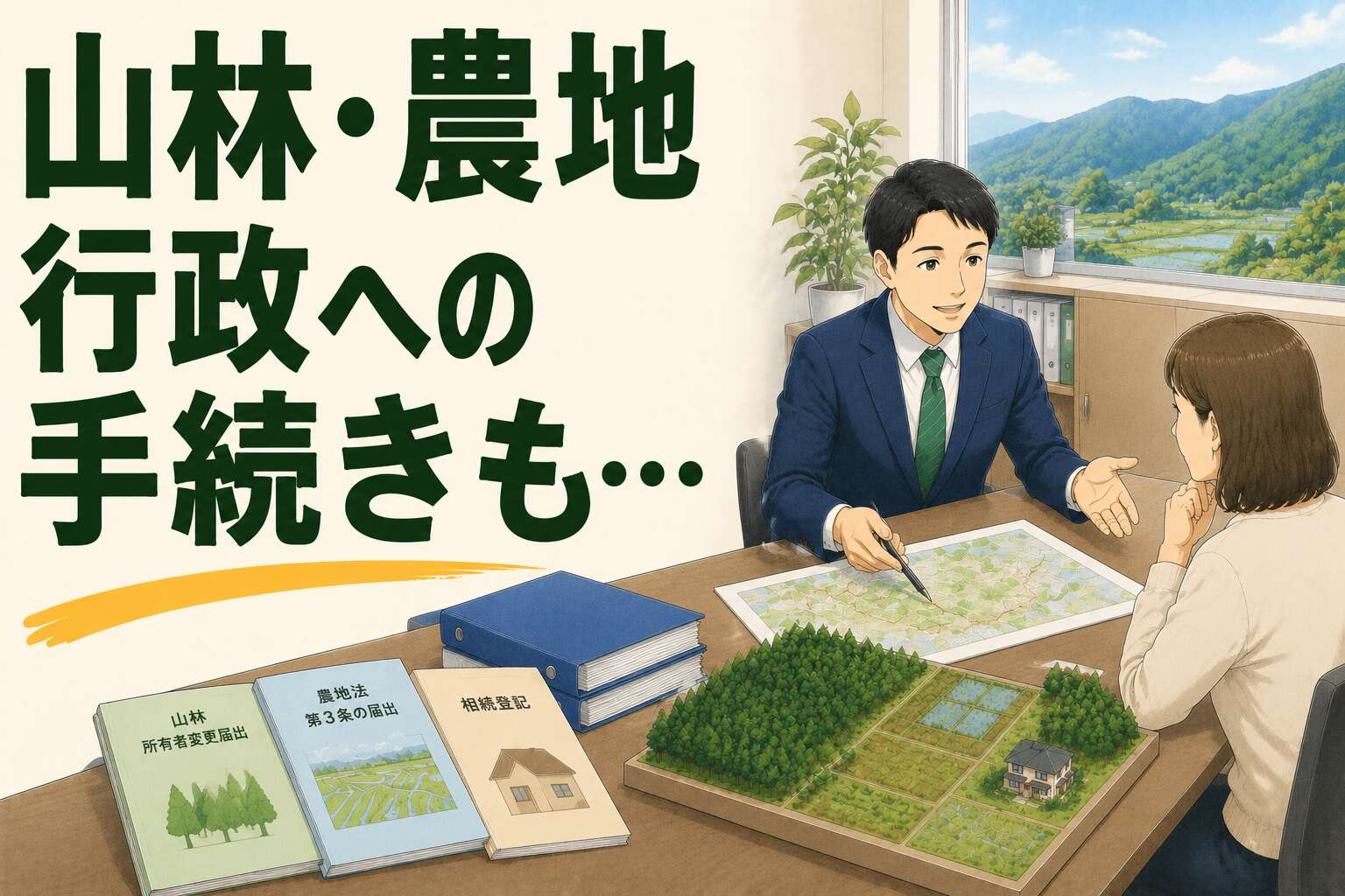 状況不明な山林・農地の相続。行政への複雑な手続きもワンストップで予定より早く完了させた事例