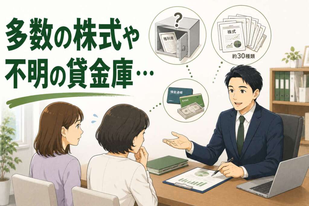 多数の株式と中身不明の貸金庫。財産内訳が不明瞭な状態から申告期限に間に合わせた相続税申告事例