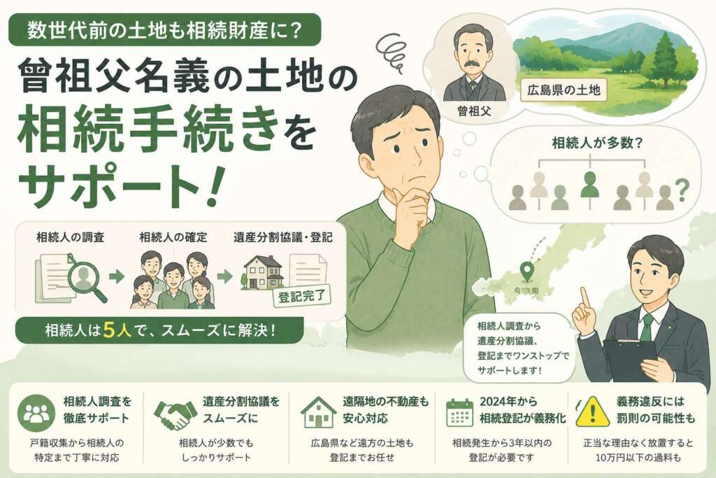 曾祖父名義の土地の相続|名義変更を怠った場合の注意事項