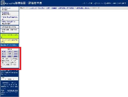 路線価の調べ方、選択した路線価図に相続する土地が載っていない場合は、ページの左のほうに表示されている接続図で隣接する路線価図が選択できます。