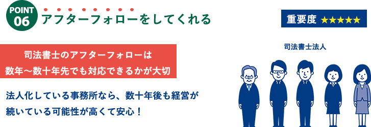 大阪で司法書士を選ぶならチェックすべきポイント⑥アフターフォローをしてくれる