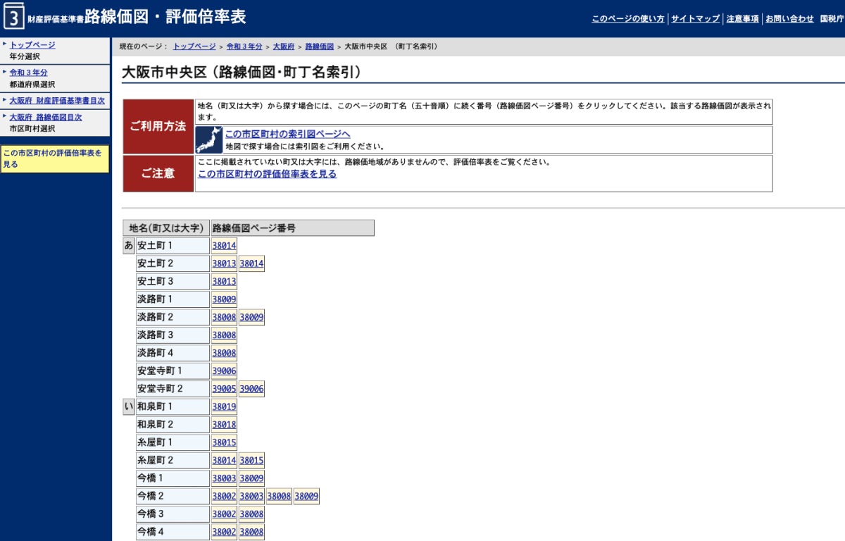 貸家の評価額計算方法、借地権割合の調べ方3-1