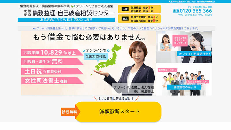 大阪東京債務整理・自己破産相談センター