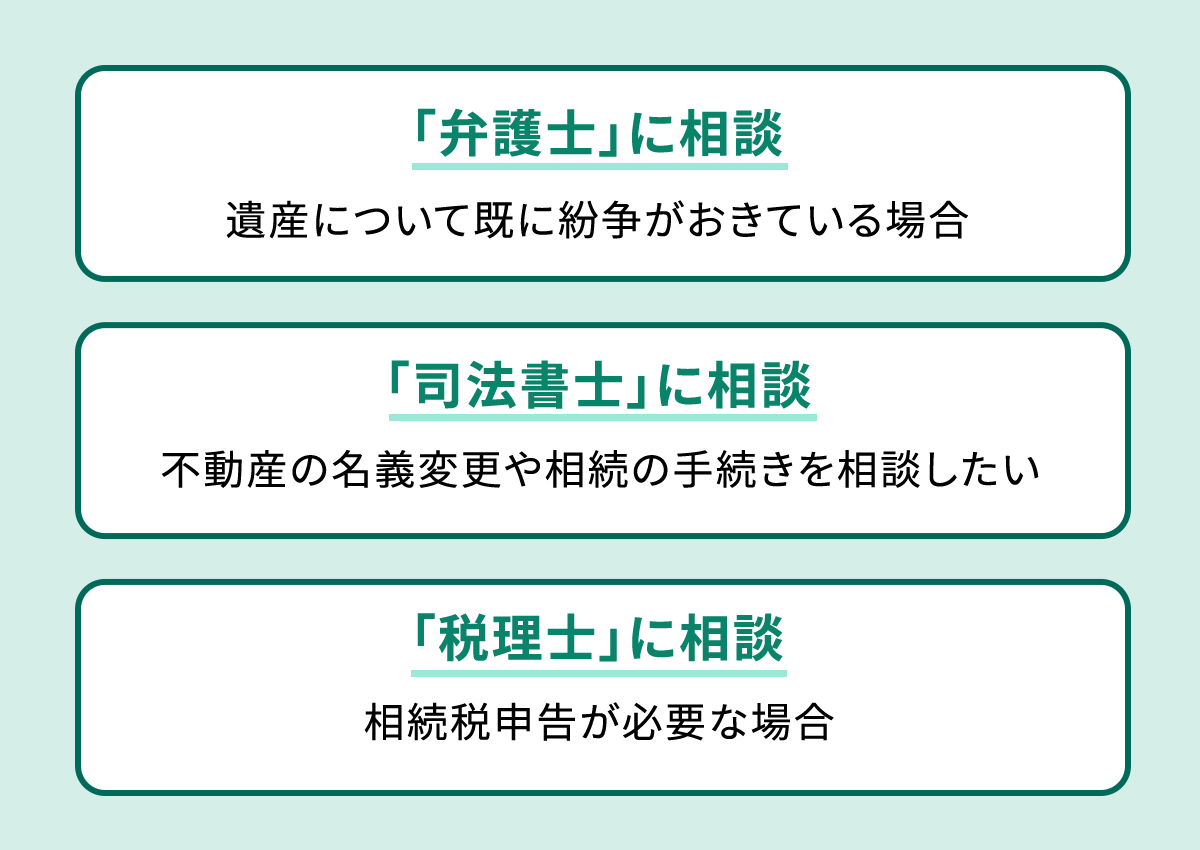 相続関係の相談先の一覧