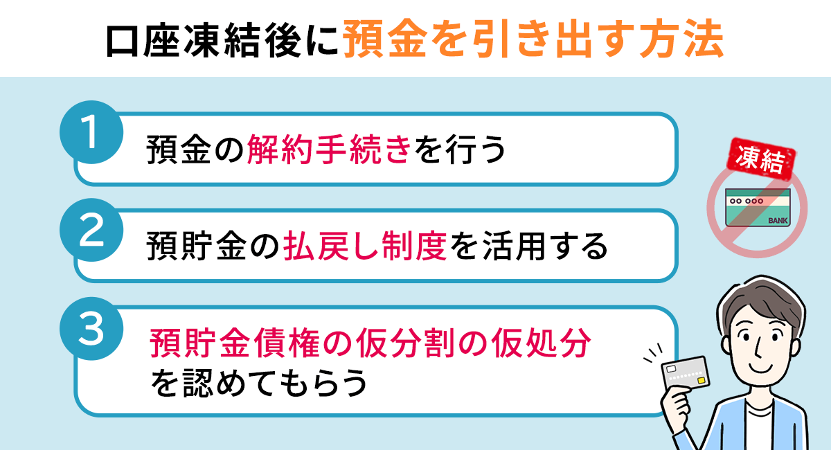 口座凍結後に預金を引き出す方法