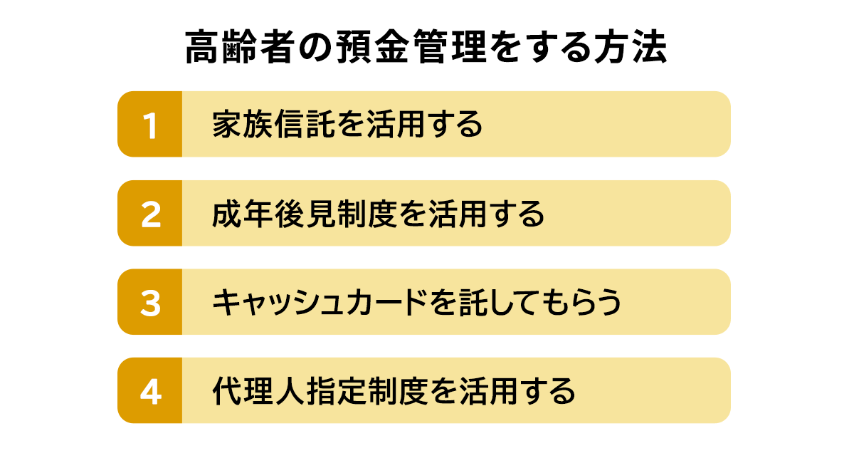 高齢者の預金管理をする方法