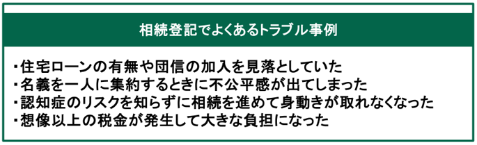 相続登記でよくあるトラブル事例の一覧