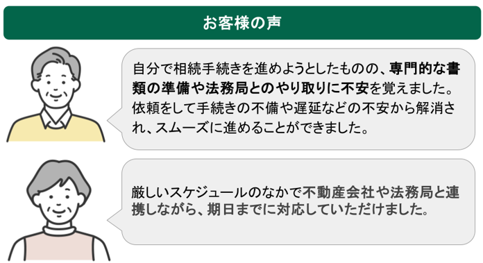 グリーングループに寄せられたご依頼者様の声