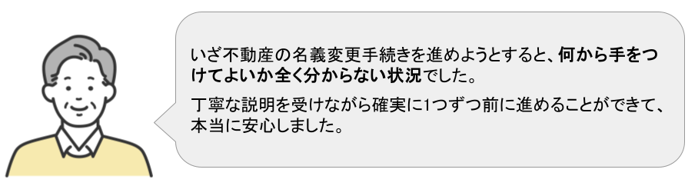 「何から手をつければわからない」という状態から解決できたご依頼者様の声