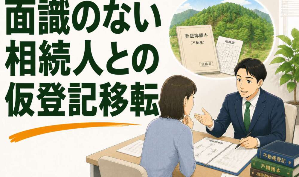 面識のない相続人との権利関係を解消。珍しい仮登記の移転を実現した相続事例