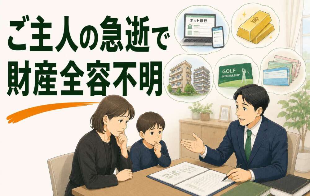 ご主人の急逝で財産全容不明!未成年のお子様との相続を約1年で完了させた事例