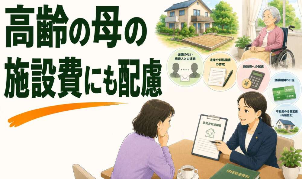 面識のない相続人との連絡、高齢の母の施設費…複雑な不動産相続が円満に完了した事例