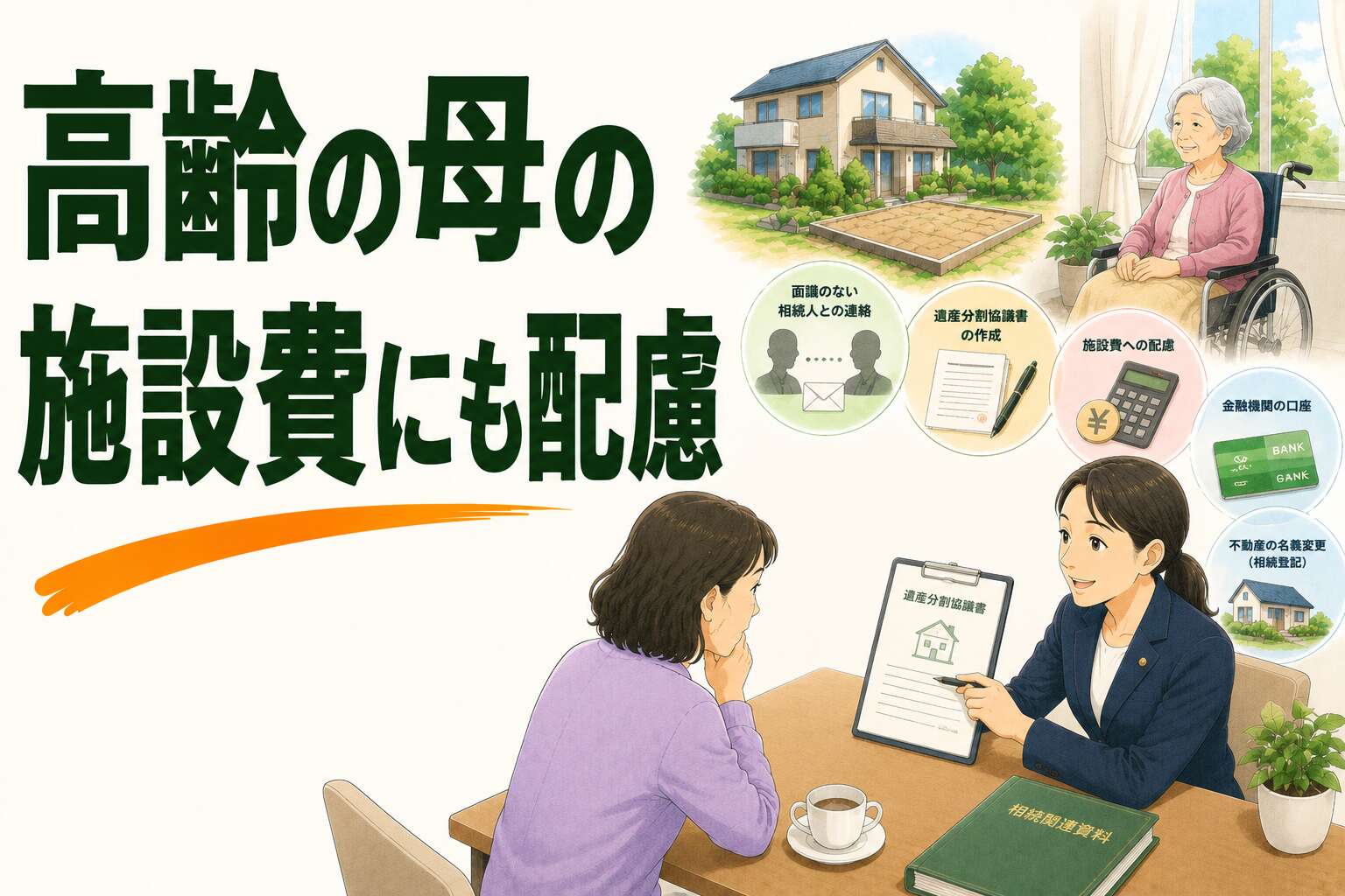 面識のない相続人との連絡、高齢の母の施設費…複雑な不動産相続が円満に完了した事例