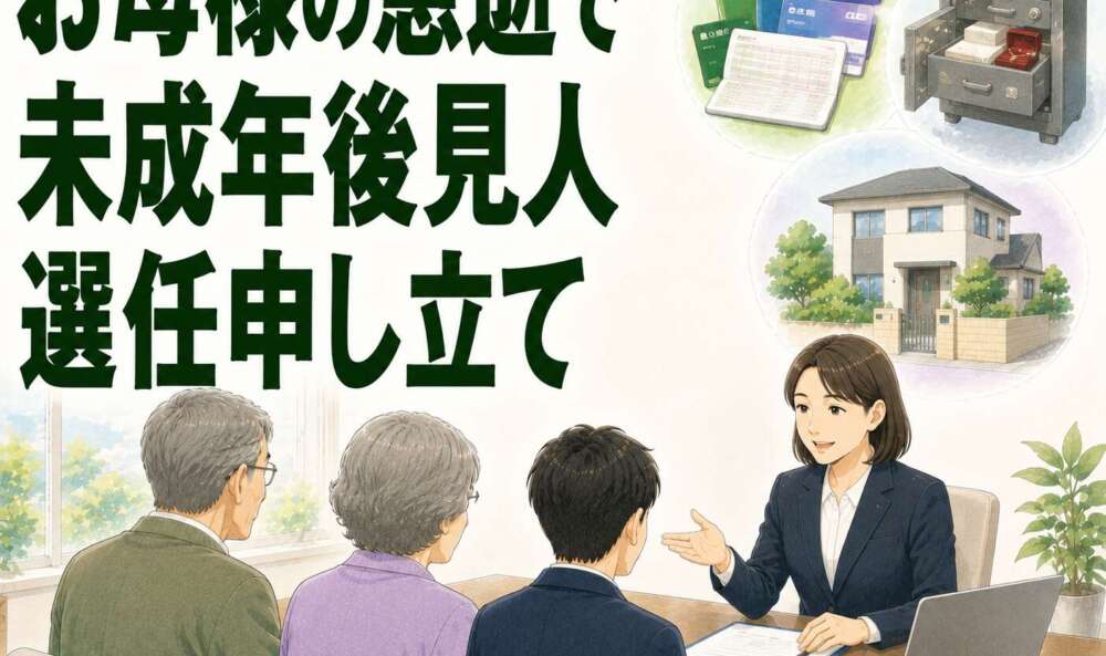 お母様の急逝で未成年の息子が相続人に。後見人の選任申立をサポートしご家族の安心を確保した事例