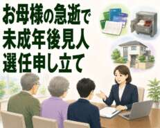 お母様の急逝で未成年の息子が相続人に。後見人の選任申立をサポートしご家族の安心を確保した事例