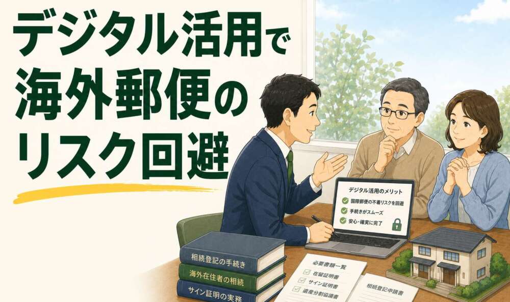 海外在住の相続人がいる手続き。デジタル活用で国際郵便のリスクを回避した不動産の相続登記事例