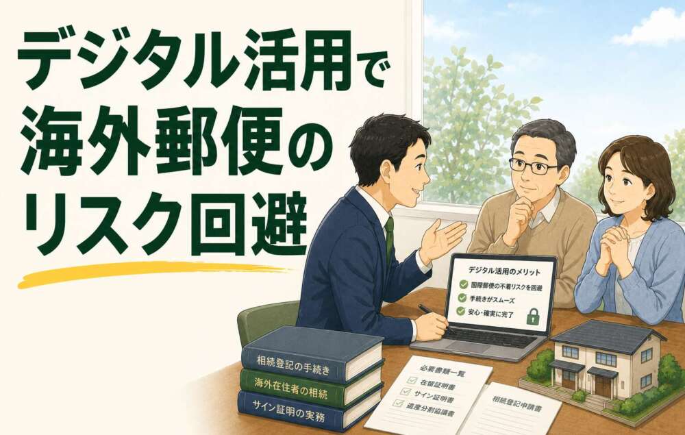 海外在住の相続人がいる手続き。デジタル活用で国際郵便のリスクを回避した不動産の相続登記事例