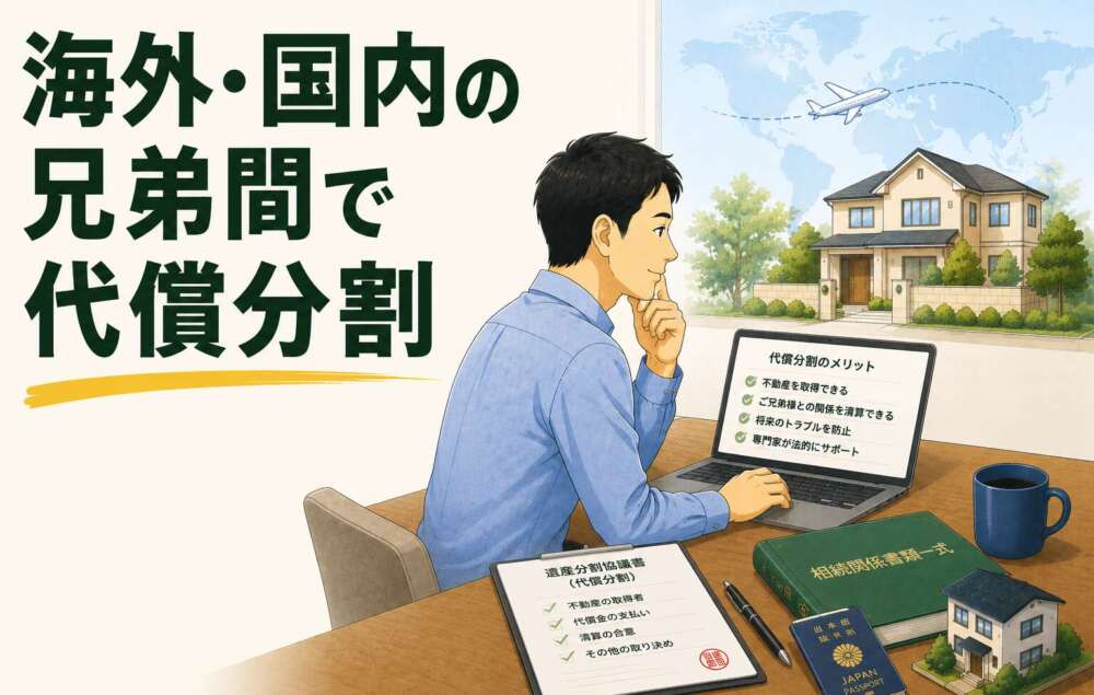 海外在住のご依頼者様とご兄弟の不動産相続。デジタルも活用し、代償分割による手続きを完了した事例