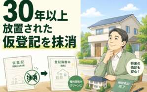 30年以上放置された仮登記の重荷を専門手続きで抹消。相続登記と合わせ、売却の筋道を確保した事例