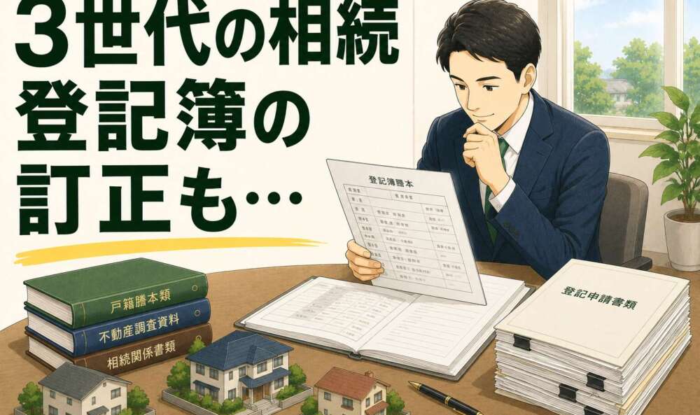 数次相続3世代＆祖母の名前が3種類！？　名前を直さないと名義変更できない相続登記事例