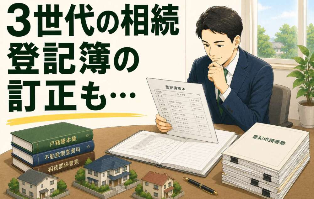 数次相続3世代＆祖母の名前が3種類！？　名前を直さないと名義変更できない相続登記事例