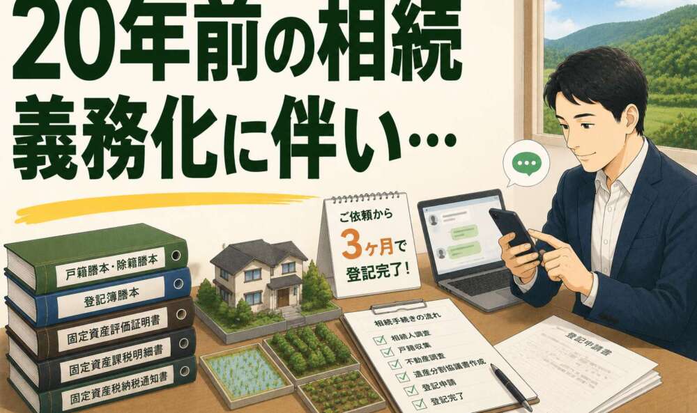 相続登記の義務化で「やらざるを得ない…」20年間放置した不動産の問題を解決した事例
