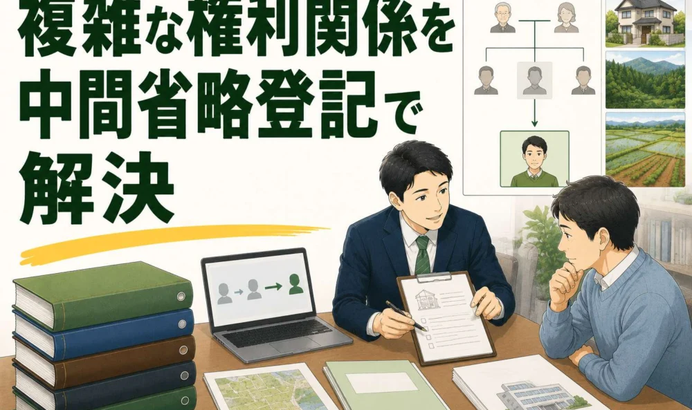 複雑な権利関係を1回の「中間省略登記」で解決。祖父名義で30年以上放置された不動産の相続登記事例