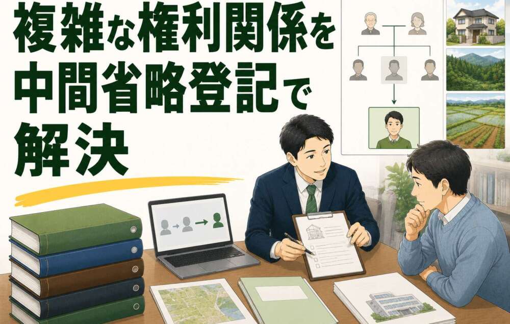 複雑な権利関係を1回の「中間省略登記」で解決。祖父名義で30年以上放置された不動産の相続登記事例