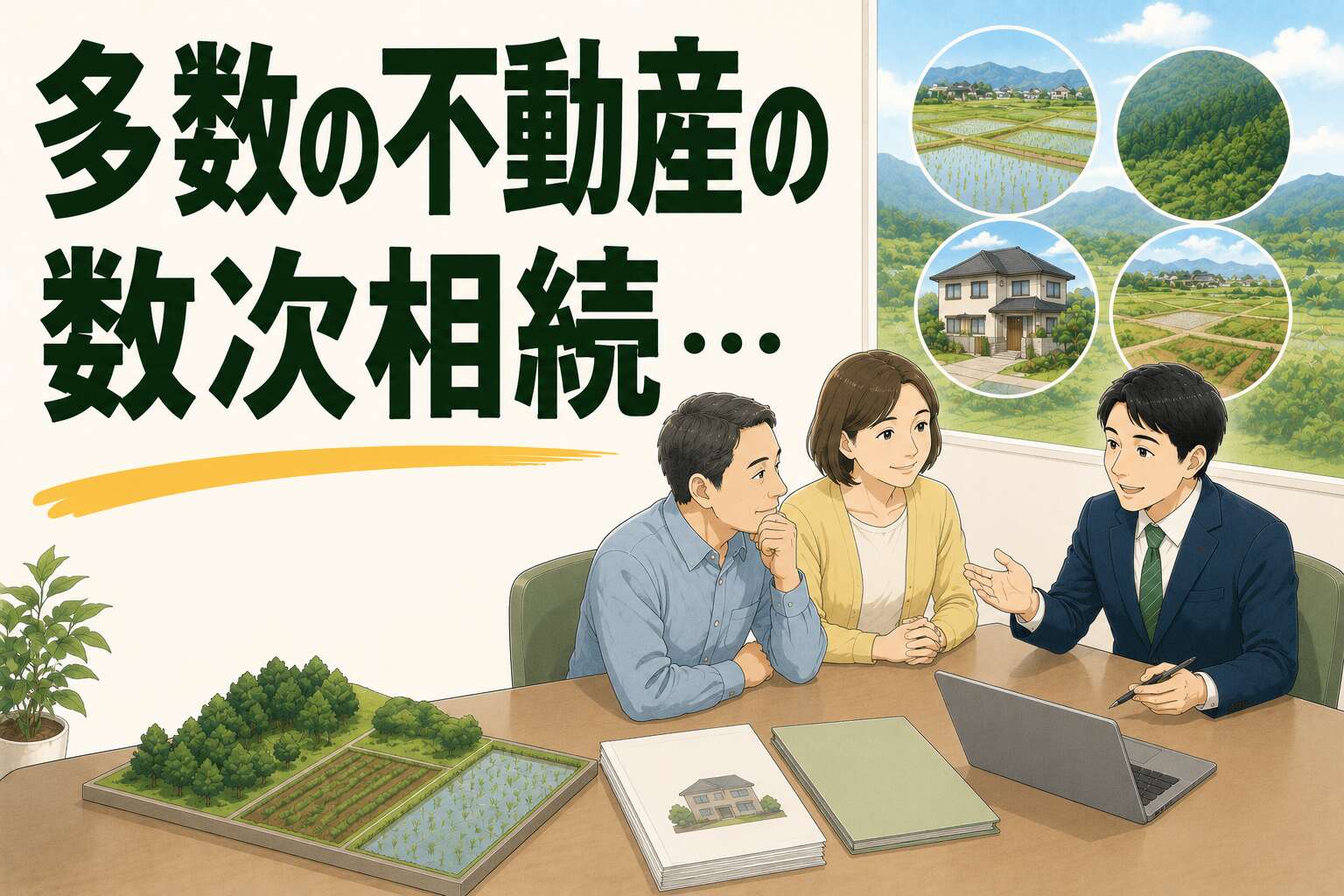 長年放置された多数の不動産の数次相続…。3ヶ月で処分の道筋をつけた相続登記事例