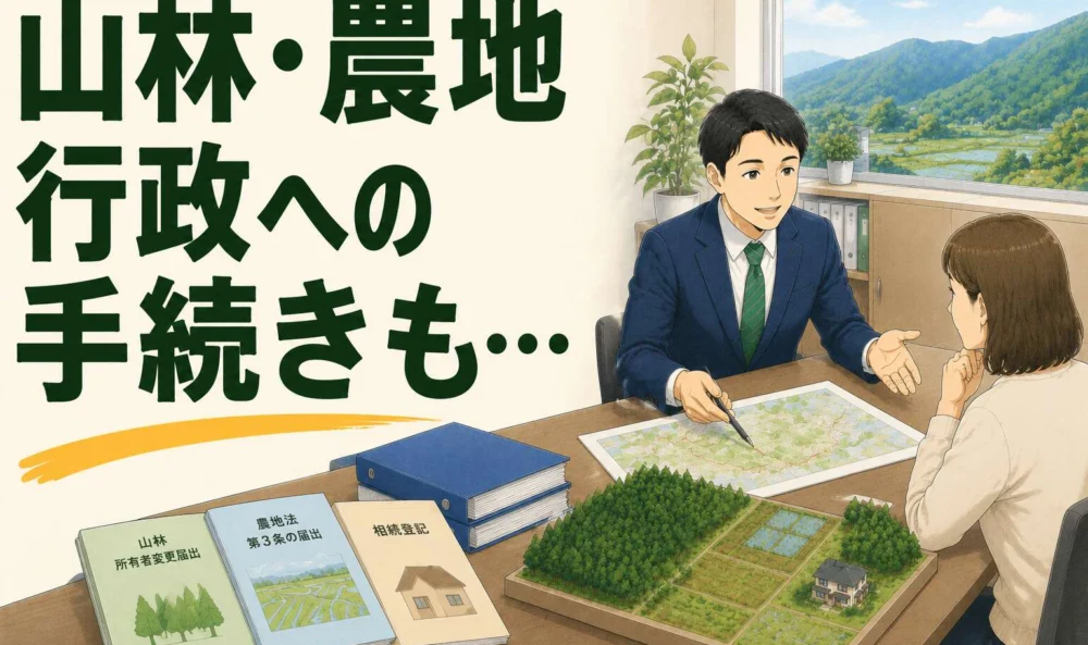 状況不明な山林・農地の相続。行政への複雑な手続きもワンストップで予定より早く完了させた事例