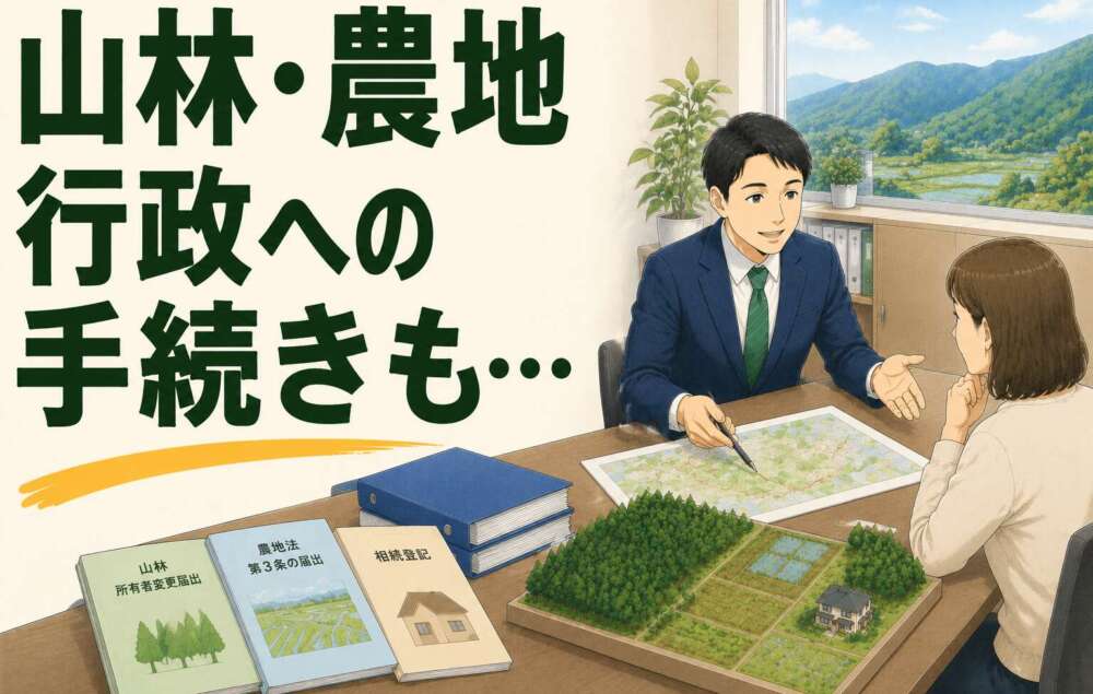 状況不明な山林・農地の相続。行政への複雑な手続きもワンストップで予定より早く完了させた事例