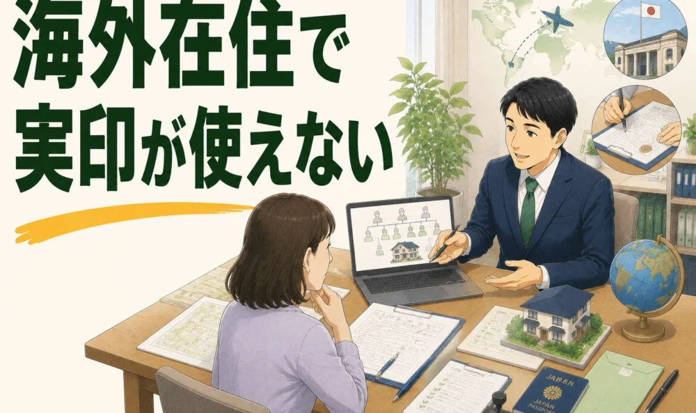 海外在住だと実印が使えない…飛行機移動が必要な手続きでもスムーズな進め方をご提案した事例