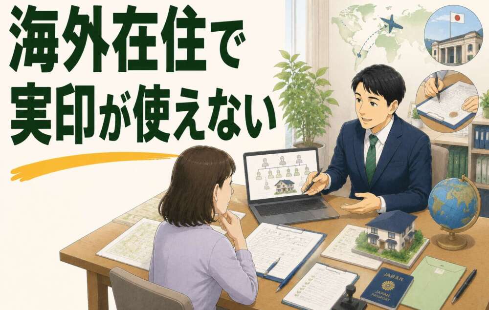 海外在住だと実印が使えない…飛行機移動が必要な手続きでもスムーズな進め方をご提案した事例