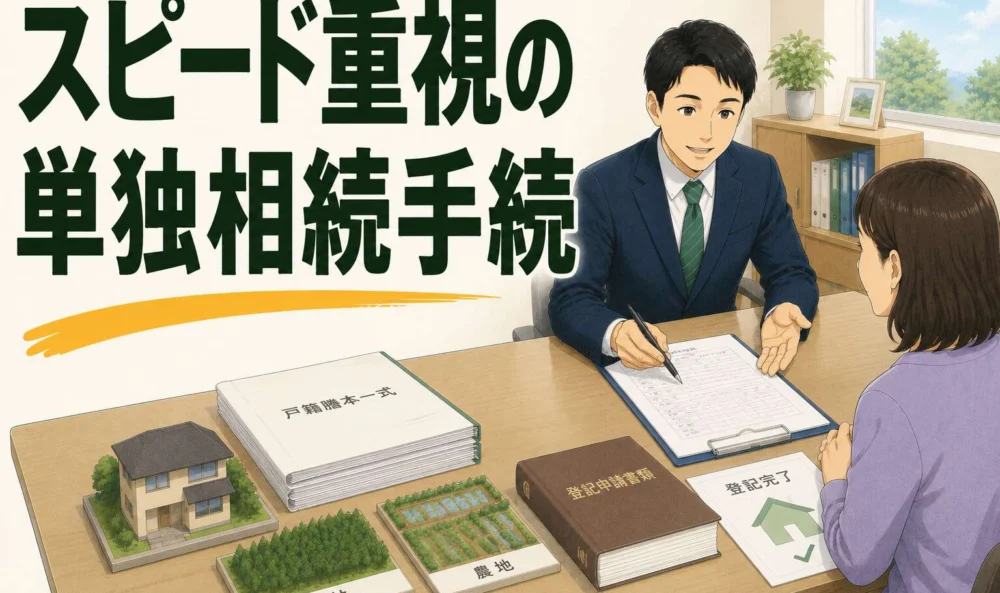他に相続人がいないからこそ手っ取り早くしたい。スピード重視の相続登記を1ヶ月半で終えた事例