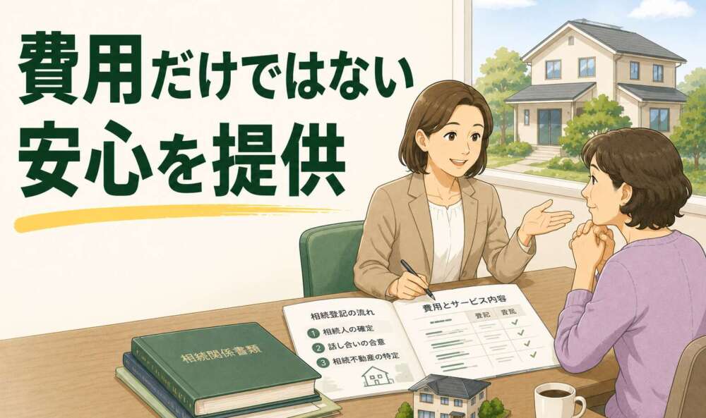 「費用の節約」か「プロの確実性」か。相続登記の依頼に迷うお客様に、寄り添う姿勢で信頼頂き、納得して依頼頂けた事例
