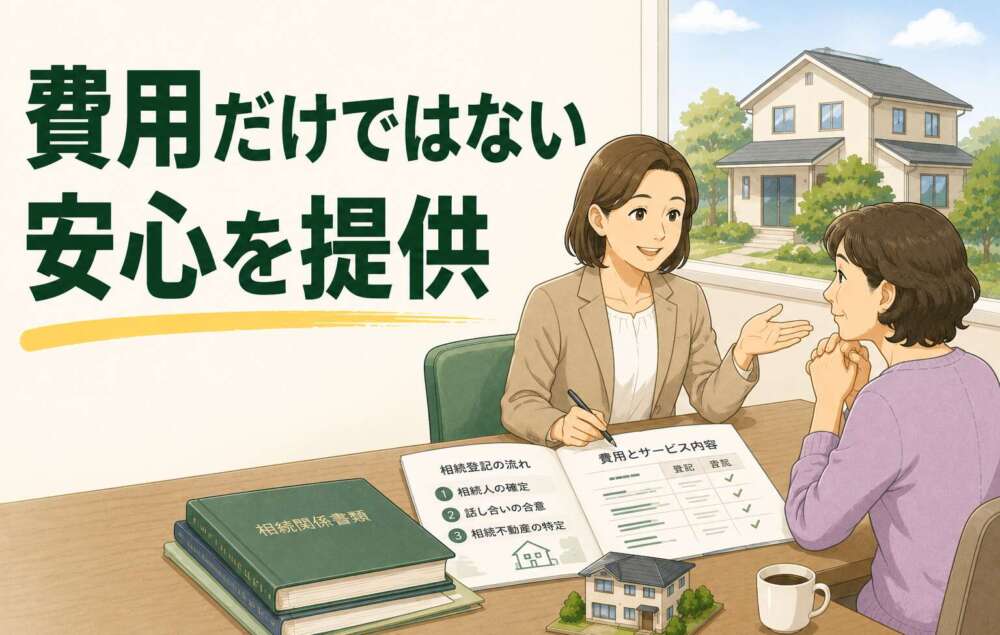 「費用の節約」か「プロの確実性」か。相続登記の依頼に迷うお客様に、寄り添う姿勢で信頼頂き、納得して依頼頂けた事例