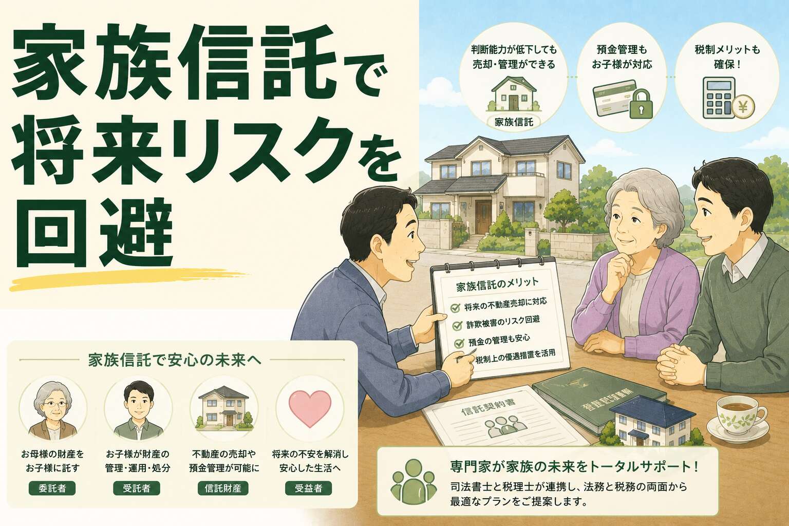申請書チェックの相談から、一人暮らしの母親が抱える将来の不動産売却リスクを回避した家族信託活用事例