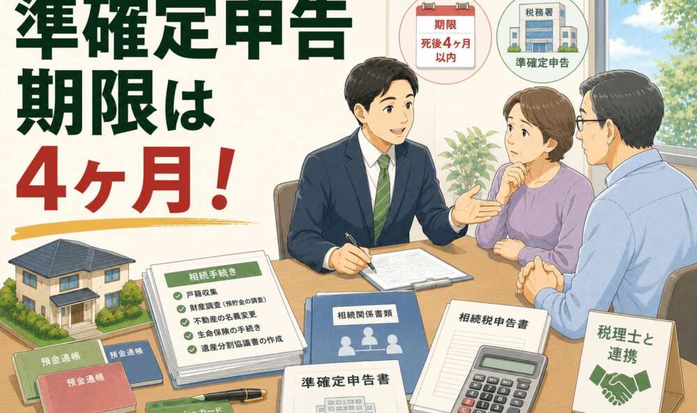 期限4ヶ月の準確定申告と複数の預貯金解約。不安を抱える相続手続きを約6ヶ月で円滑に完了させた事例