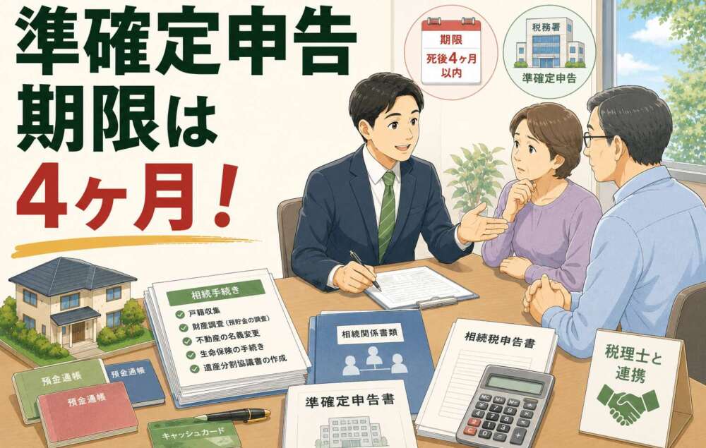 期限4ヶ月の準確定申告と複数の預貯金解約。不安を抱える相続手続きを約6ヶ月で円滑に完了させた事例