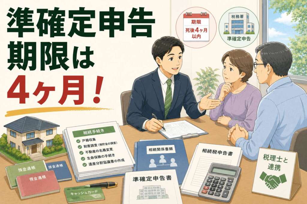 期限4ヶ月の準確定申告と複数の預貯金解約。不安を抱える相続手続きを約6ヶ月で円滑に完了させた事例
