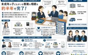 配偶者に先立たれ、未成年の子2名との相続。預金数千万円を含む手続きを半年で完遂した事例