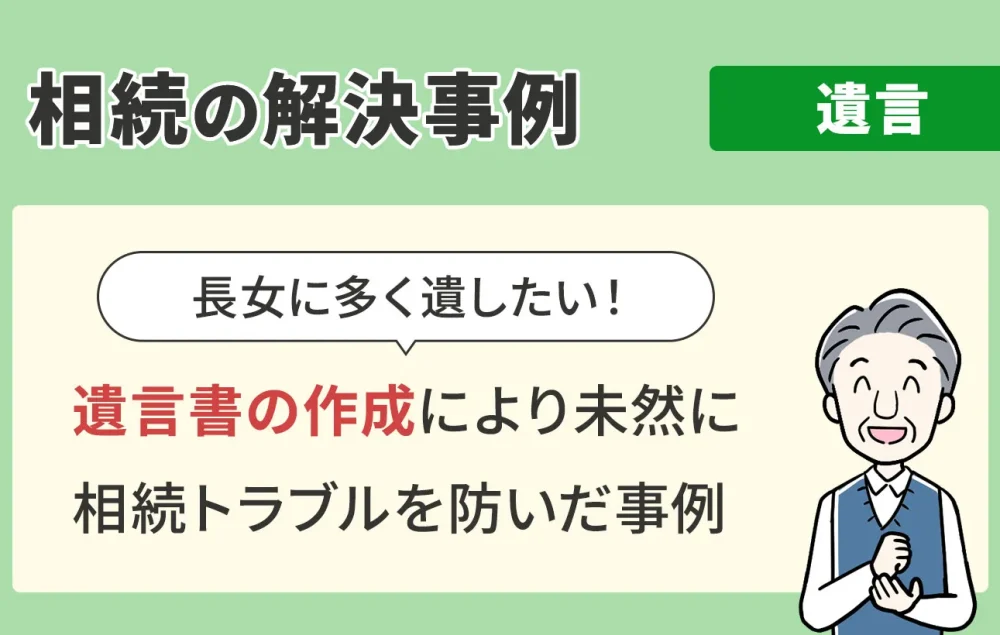 相続の解決事例/遺言/遺言書の作成により未然に相続トラブルを防いだ事例